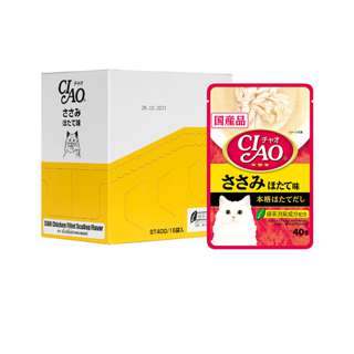 Ciao Creamy Soup Pouch Wet Cat Food - Chicken,Scallop