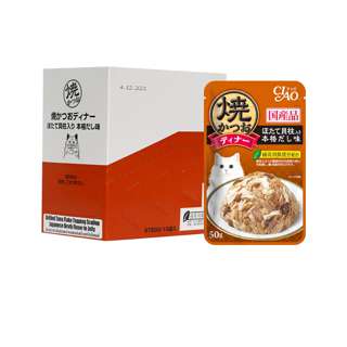 Ciao Grilled Pouch in Jelly Wet Cat Food - Tuna,Scallop,Broth