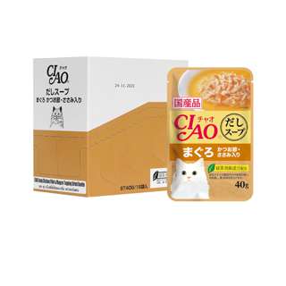 Ciao Clear Soup Pouch Wet Cat Food - Chicken with Maguro
