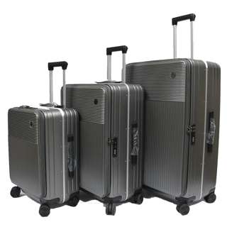 20+24+28in Aluminium Frame Luggage Front Opening - Grey