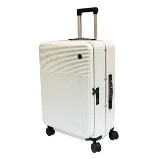 28in Aluminium Frame Antitheft Luggage Front Opening - White
