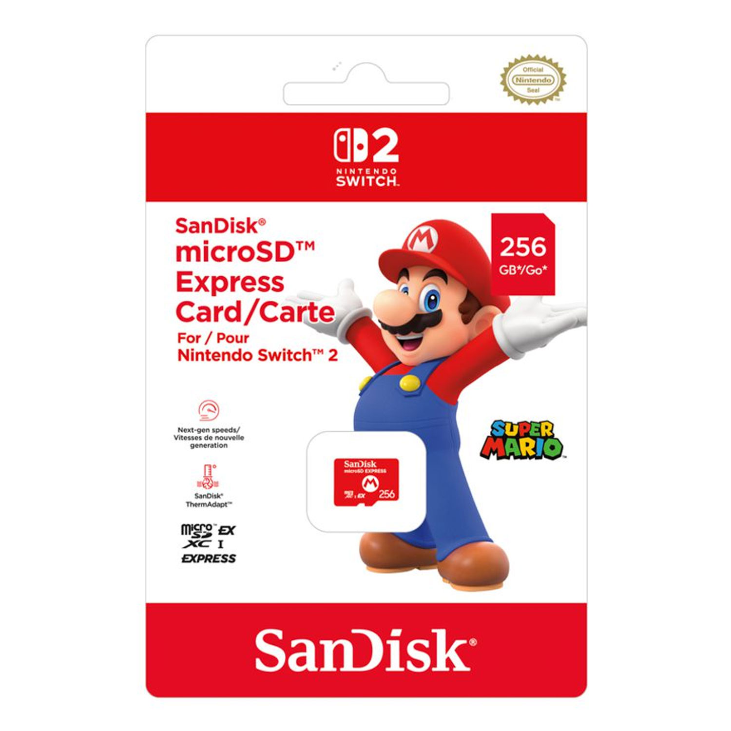 SanDisk Official MicroSD Express Card - 256GB (Mario Edition
