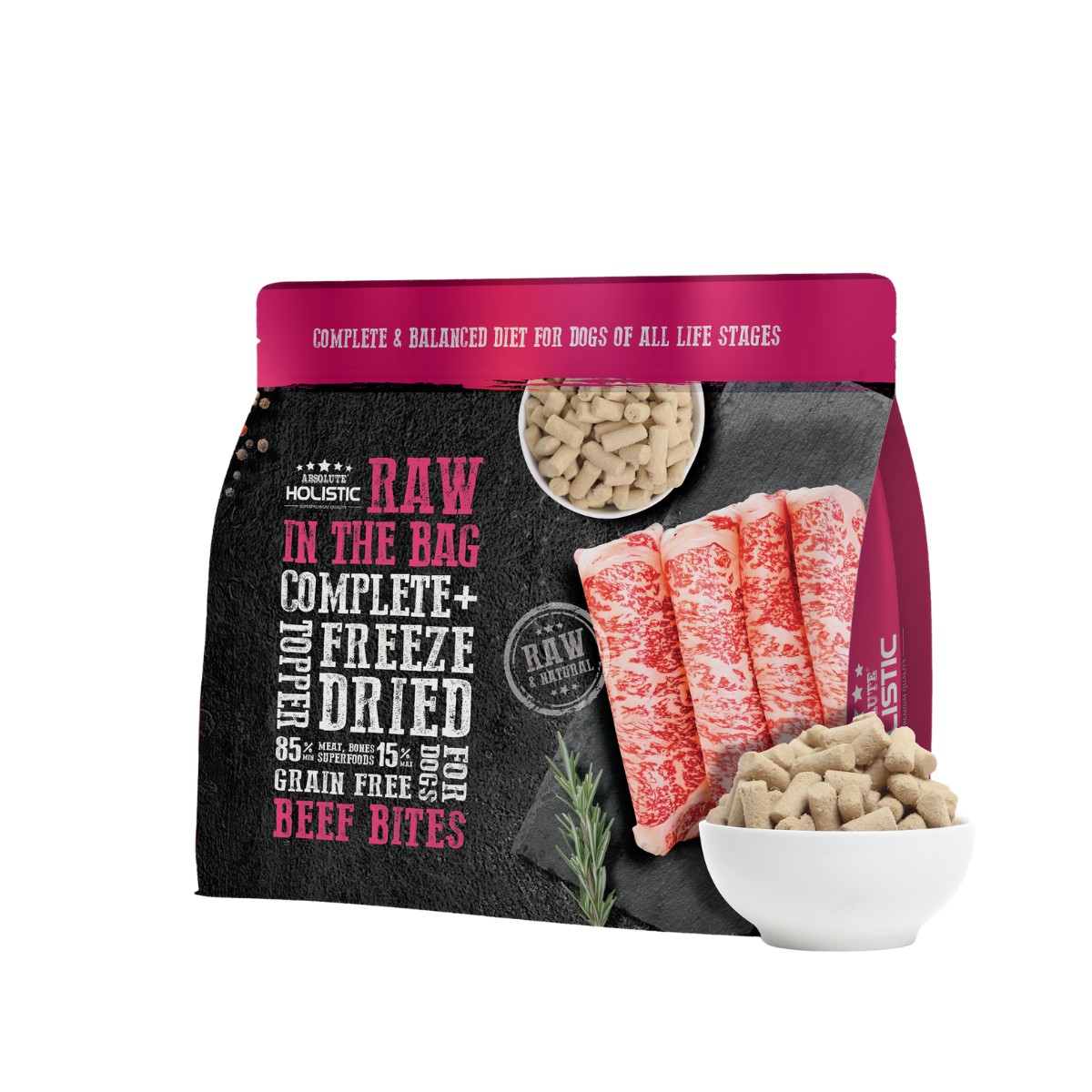 Absolute Holistic Raw in the Bag Freeze Dried Dog Food - Beef