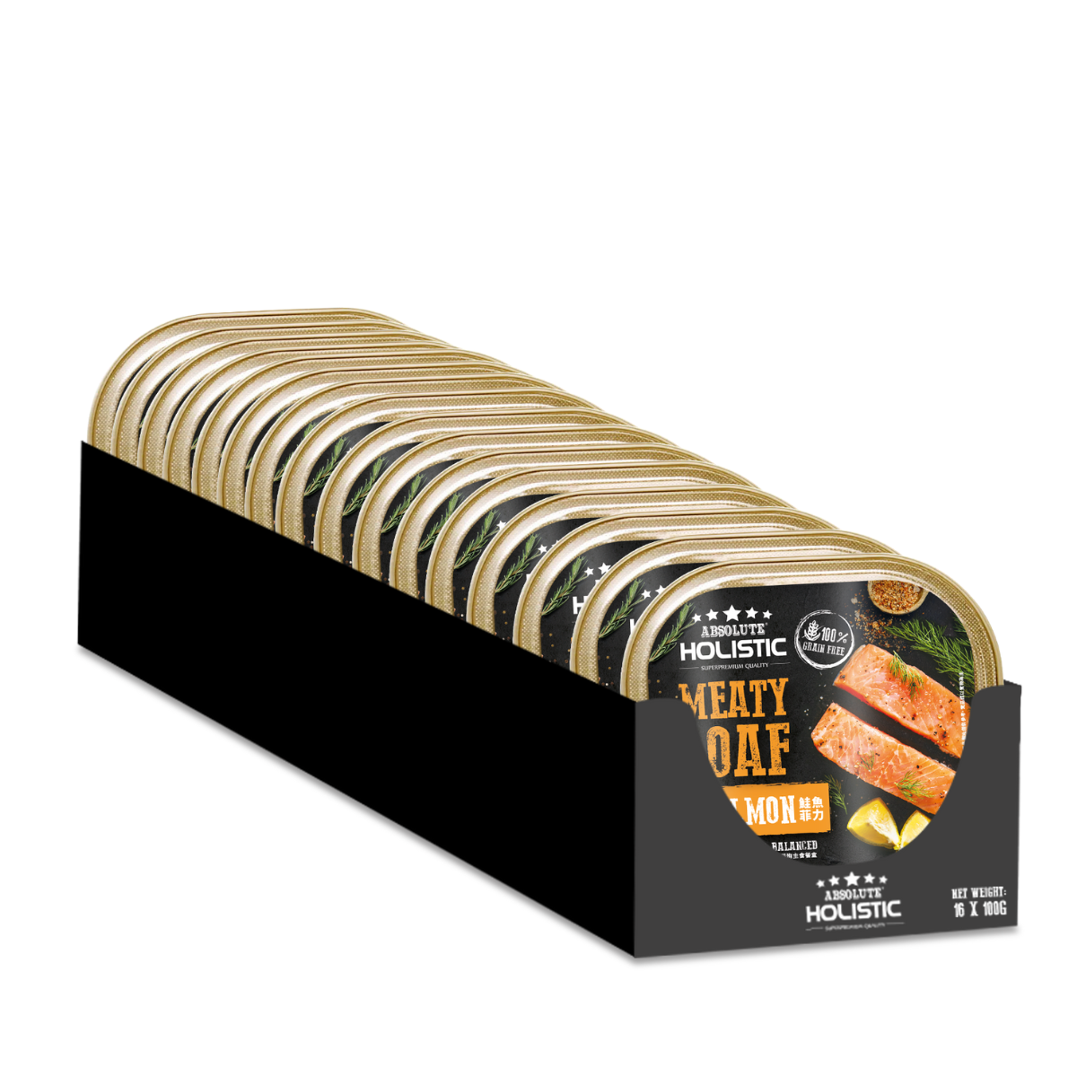 Absolute Holistic Meaty Loaf Wet Tray Food for Dog - Salmon