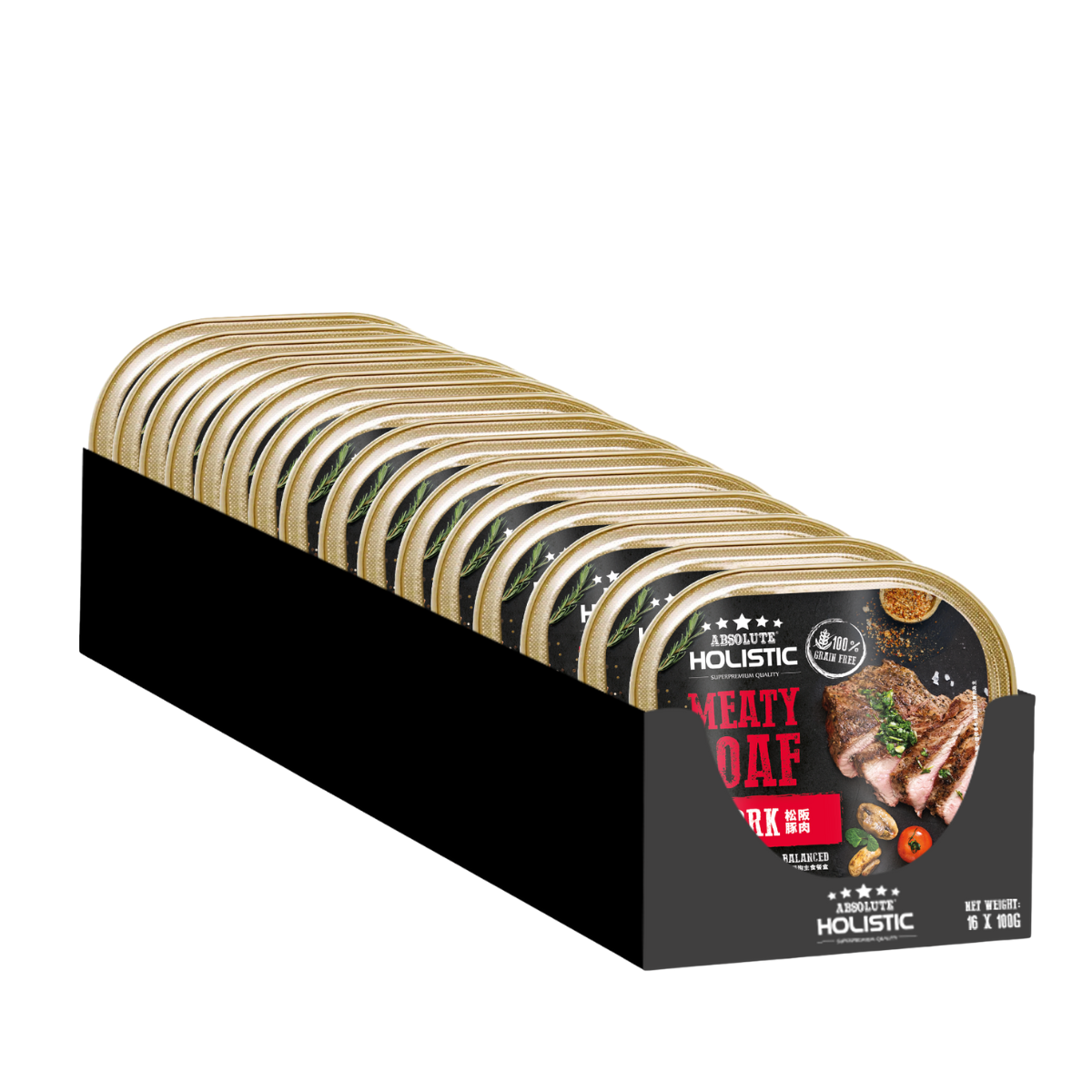 Absolute Holistic Meaty Loaf Wet Tray Food for Dog - Pork Absolute Holistic Meaty Loaf Wet Tray Food for Dog - Pork