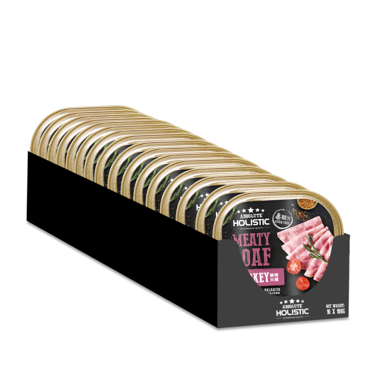 Absolute Holistic Meaty Loaf Wet Tray Food for Dog - Turkey Absolute Holistic Meaty Loaf Wet Tray Food for Dog - Turkey