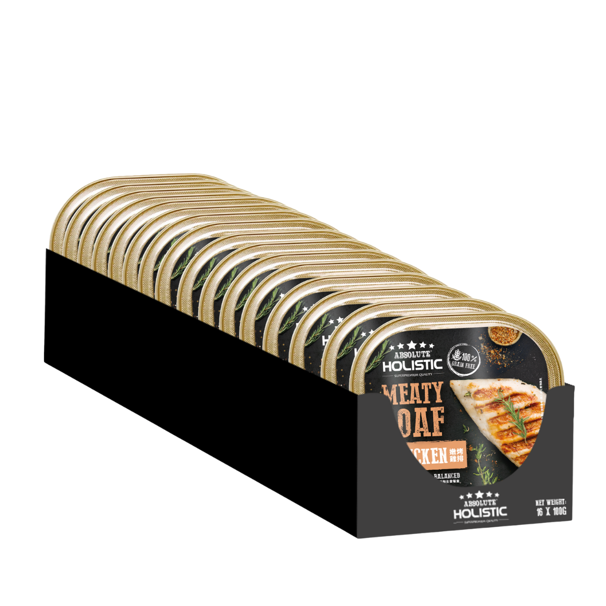 Absolute Holistic Meaty Loaf Wet Tray Food for Dog - Chicken Absolute Holistic Meaty Loaf Wet Tray Food for Dog - Chicken