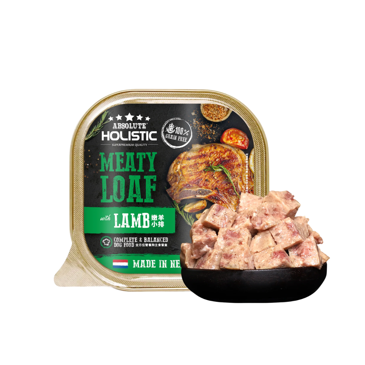 Absolute Holistic Meaty Loaf Wet Tray Food for Dog - Lamb Absolute Holistic Meaty Loaf Wet Tray Food for Dog - Lamb