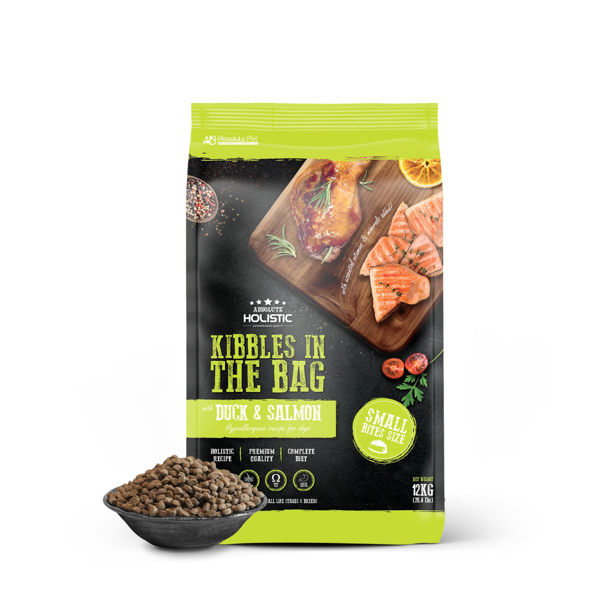 Absolute Holistic Kibbles In The Bag Dog Dry Food-Duck&Salmon