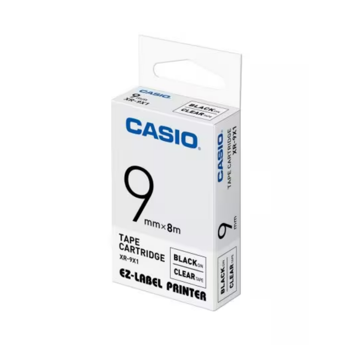 Casio XR-9X1 9mm Black on Clear Label Tape Cartridge