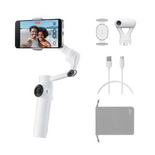 Insta360 Flow 2 Gimbal Stabilizer, AI tracker Bundle - White