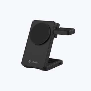 Mazer MagFold13S 3in1 Foldable Wireless Charging Stand, Black