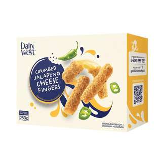 Dairy West Frozen Food - Crumbed Jalapeno Cheese Fingers Dairy West Frozen Food - Crumbed Jalapeno Cheese Fingers