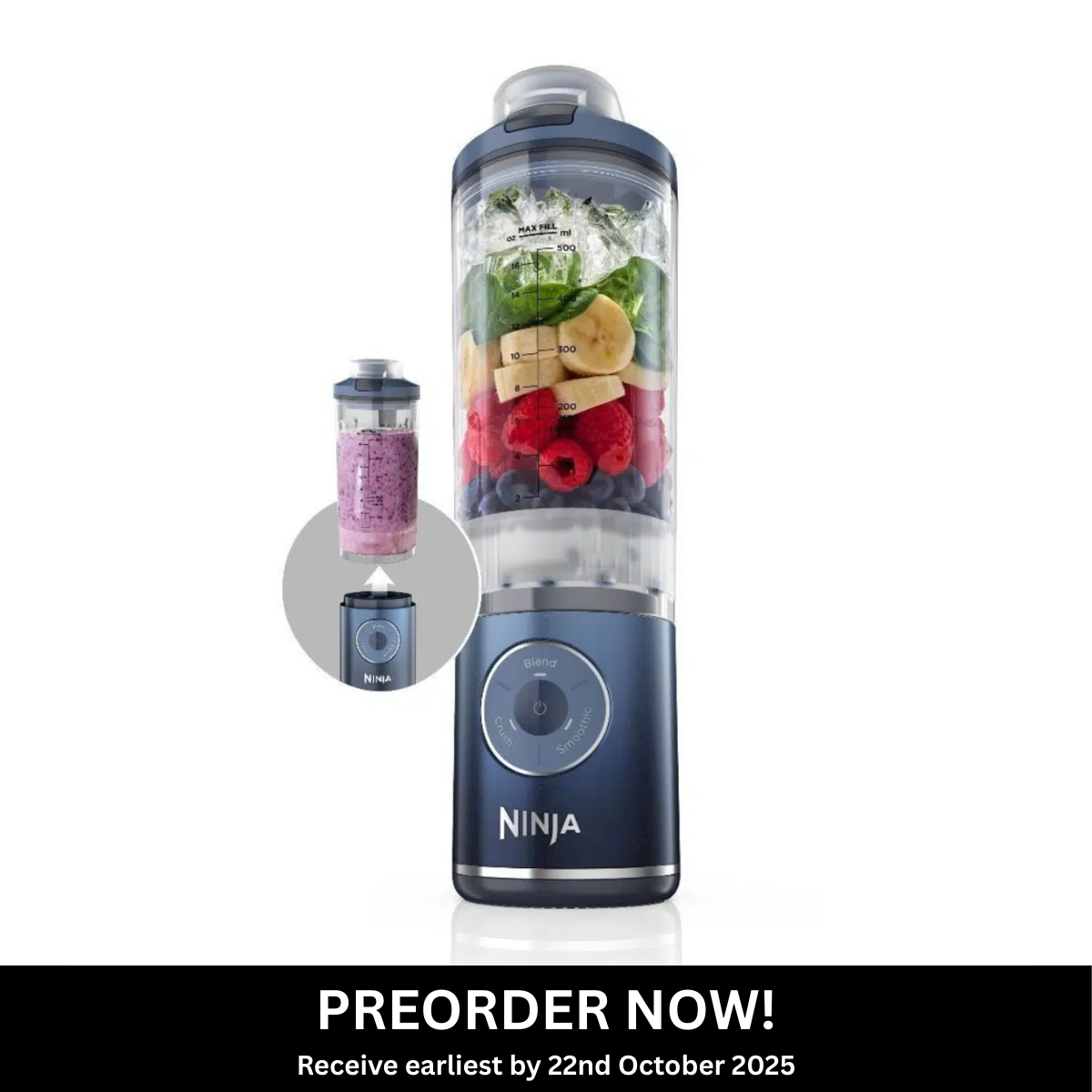 Ninja Blast Max Portable Blender - Cool Grey | NTUC FairPrice