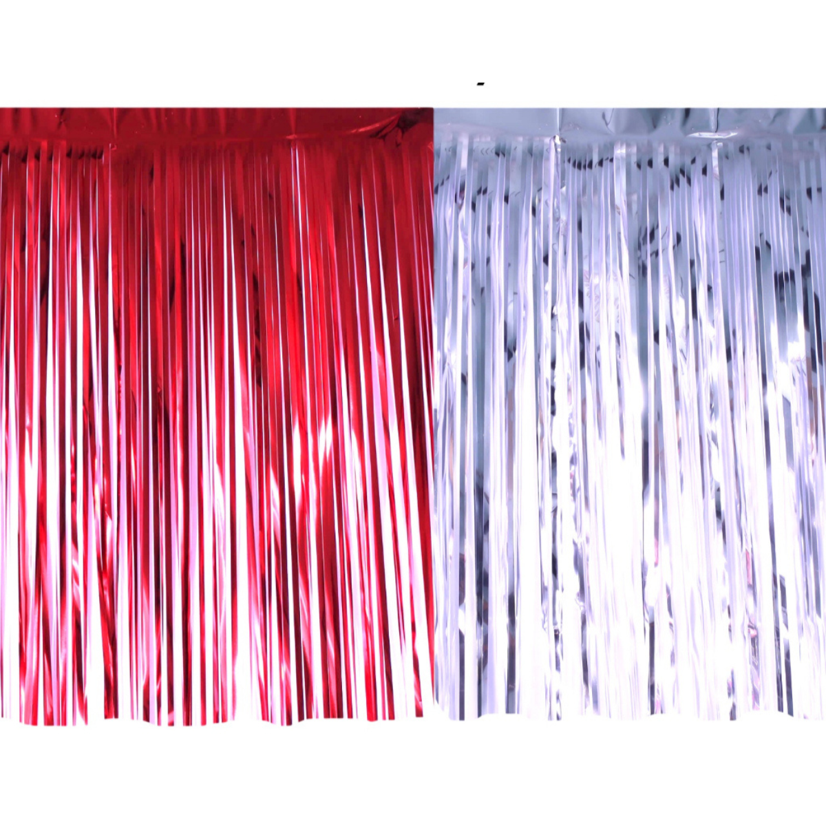 Partyforte NDP Tinsel Backdrop Red Silver