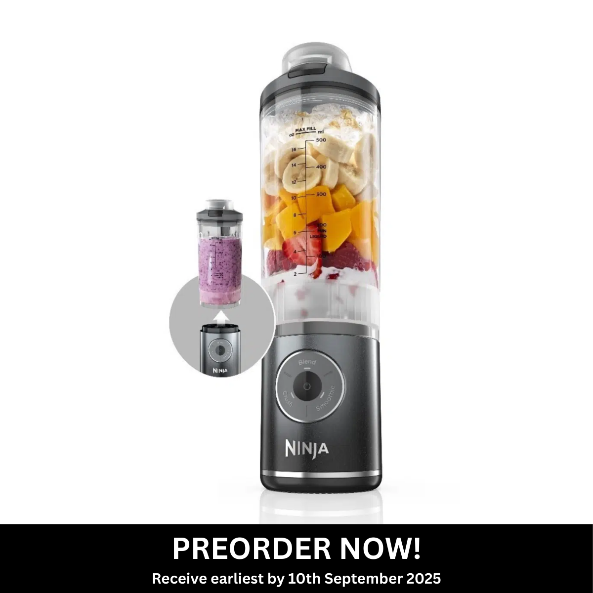 Ninja Blast Max 650ml ブレンダー Ninja Blast Max BC251EUGY szary blender bezprzewodowy