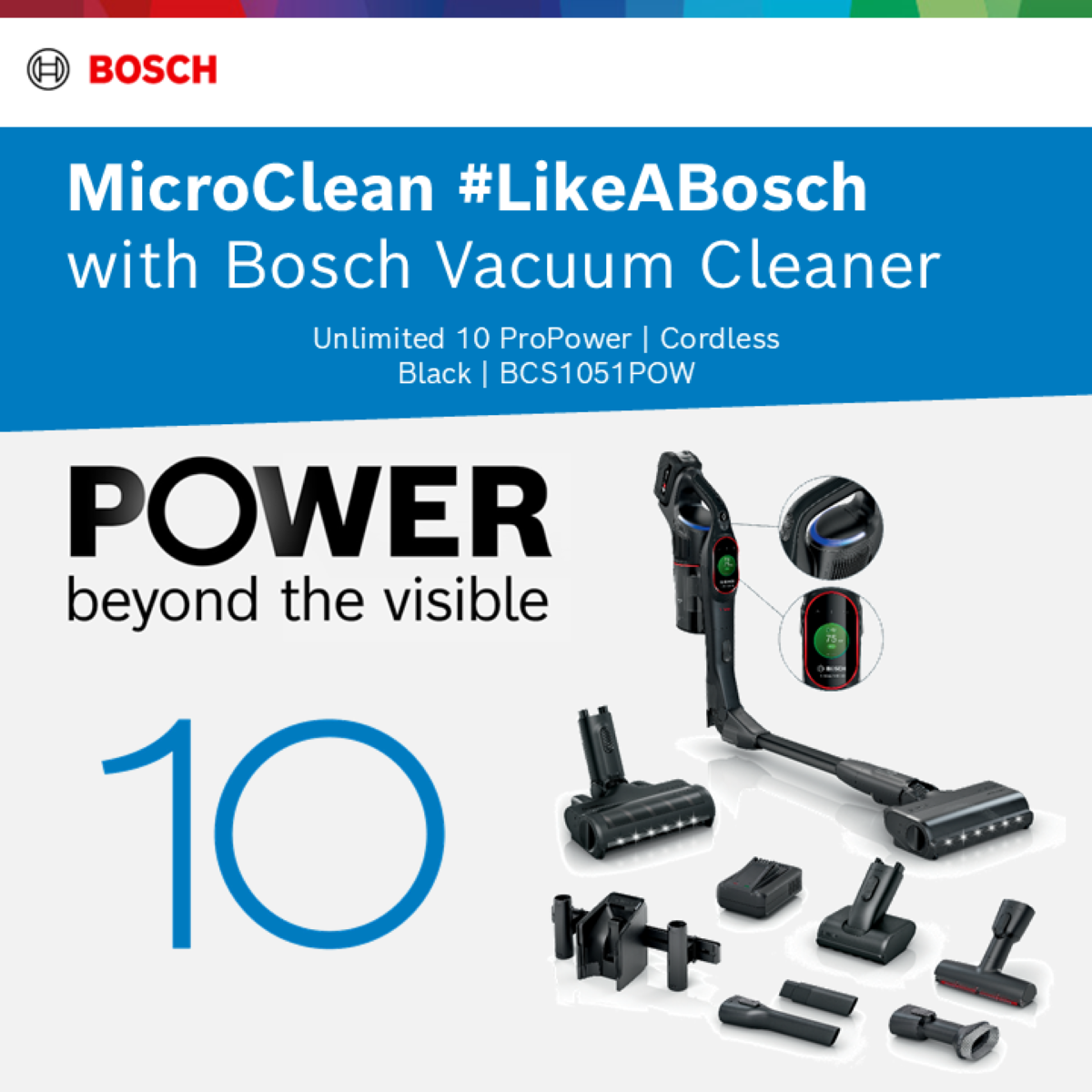 Bosch Unlimited 10 [Black] + 3.0AH Battery