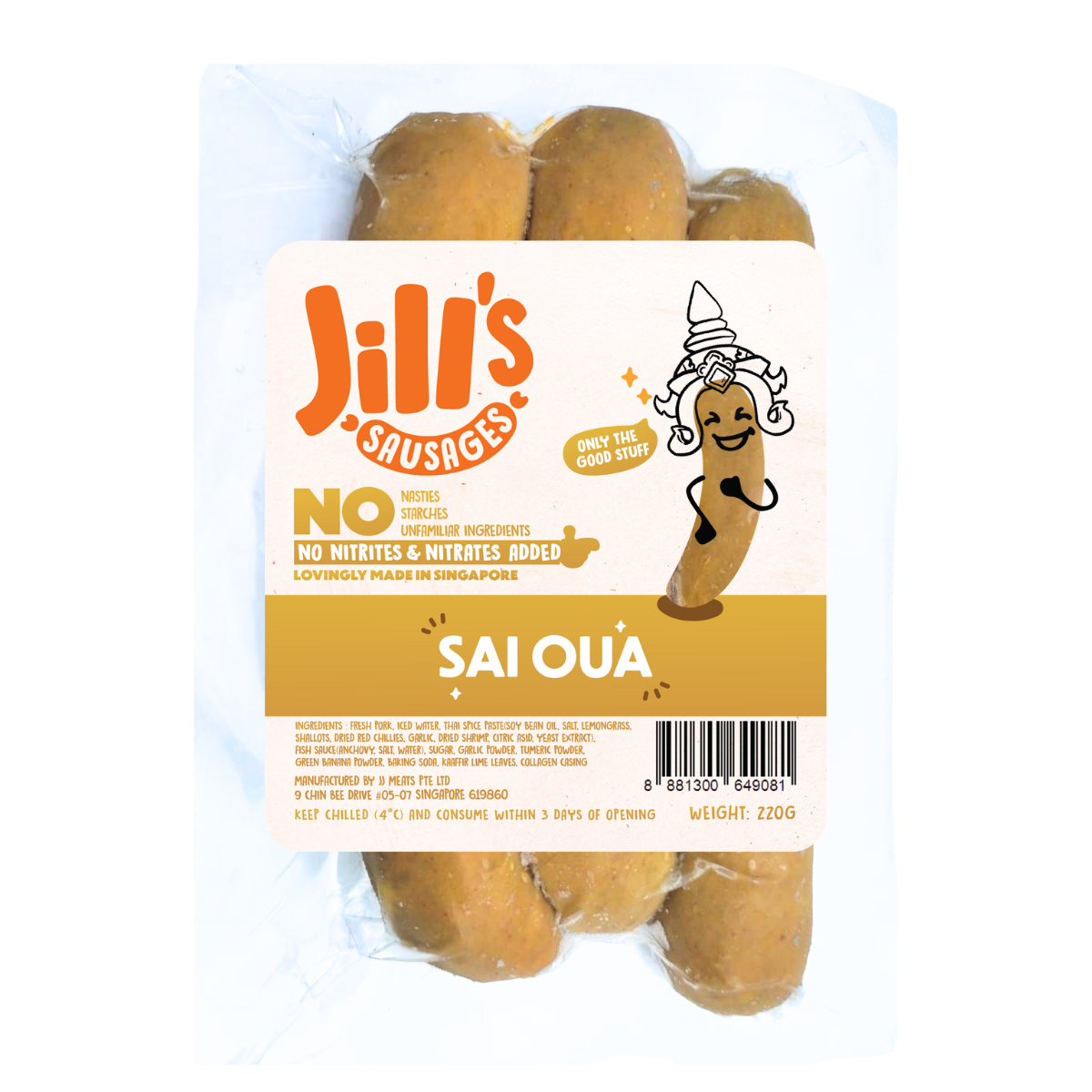 Jill's Sausages Sai Oua (Nitrite Free)