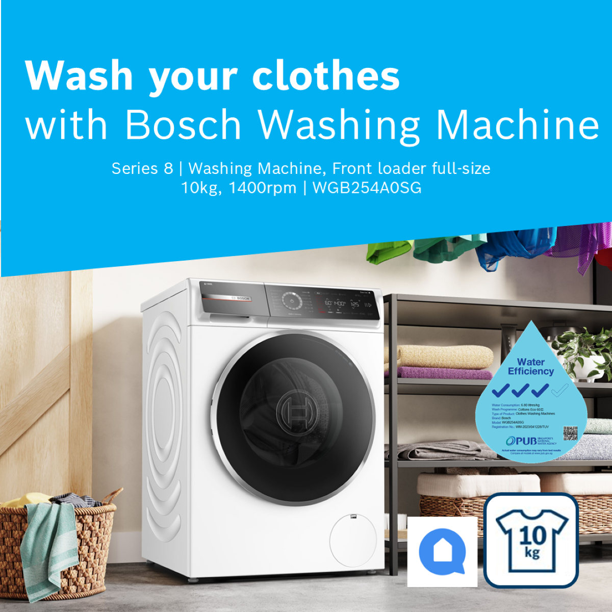 [PRE-ORDER] Bosch WGB254A0SG 10kg Washer