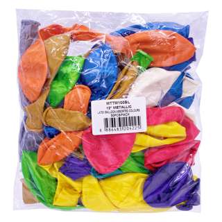 12 Inch Metallic Latex Balloon Assorted Colors