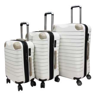 20+24+28in Antitheft Expandable Luggage - White 20+24+28in Antitheft Expandable Luggage - White