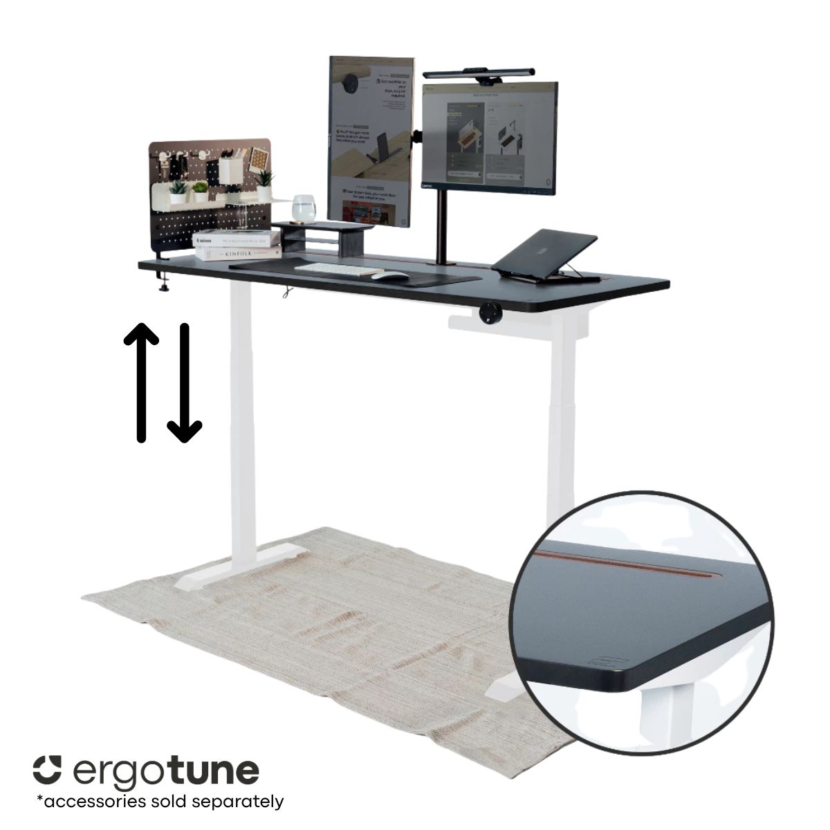 Everdesk Max Adjustable Table - White B, Black T (120x60cm) | NTUC ...