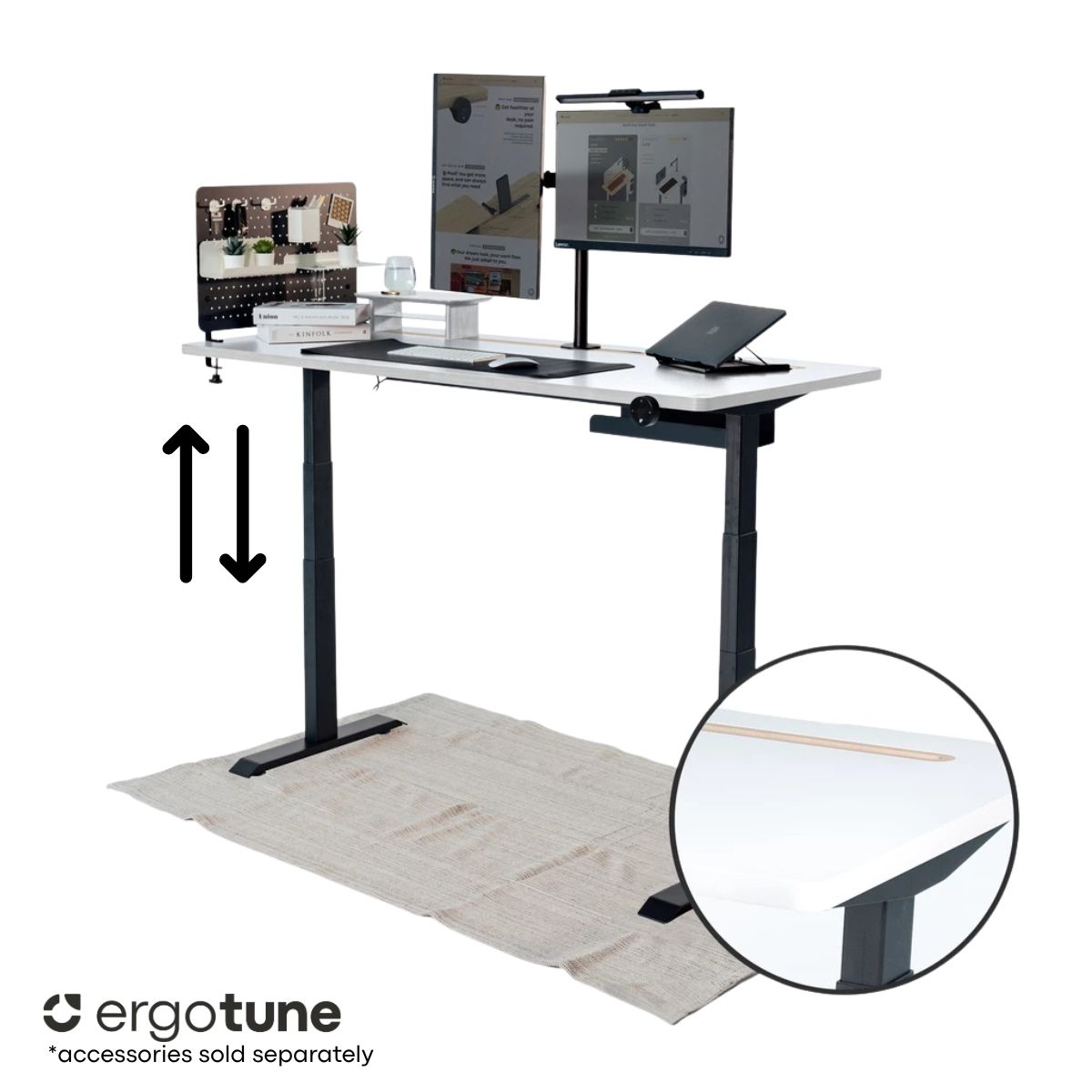 Everdesk Max Adjustable Table - Black B, White T (140x60cm) | NTUC ...