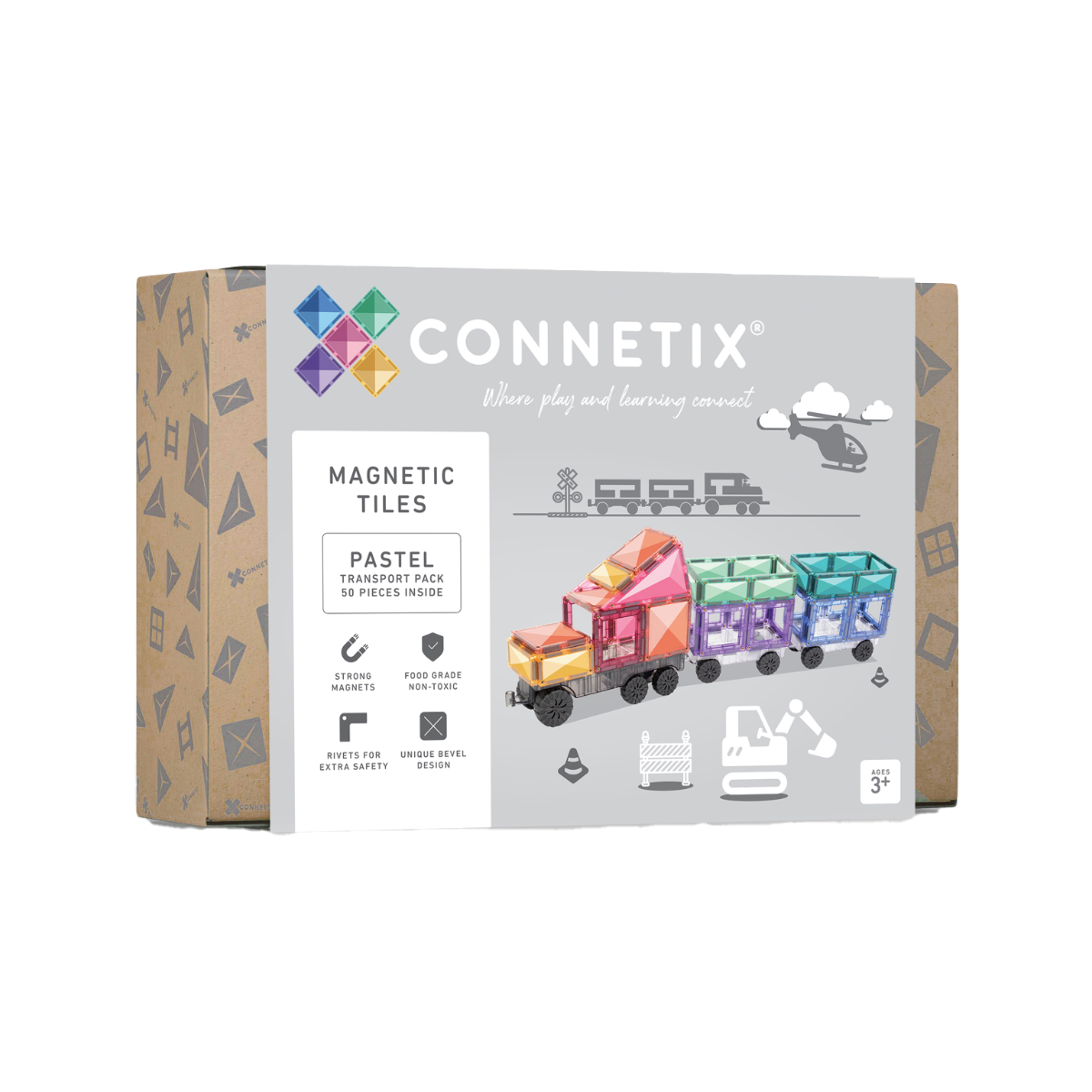 Connetix Transport Pack - Pastel (50 Piece) Connetix Transport Pack - Pastel (50 Piece)