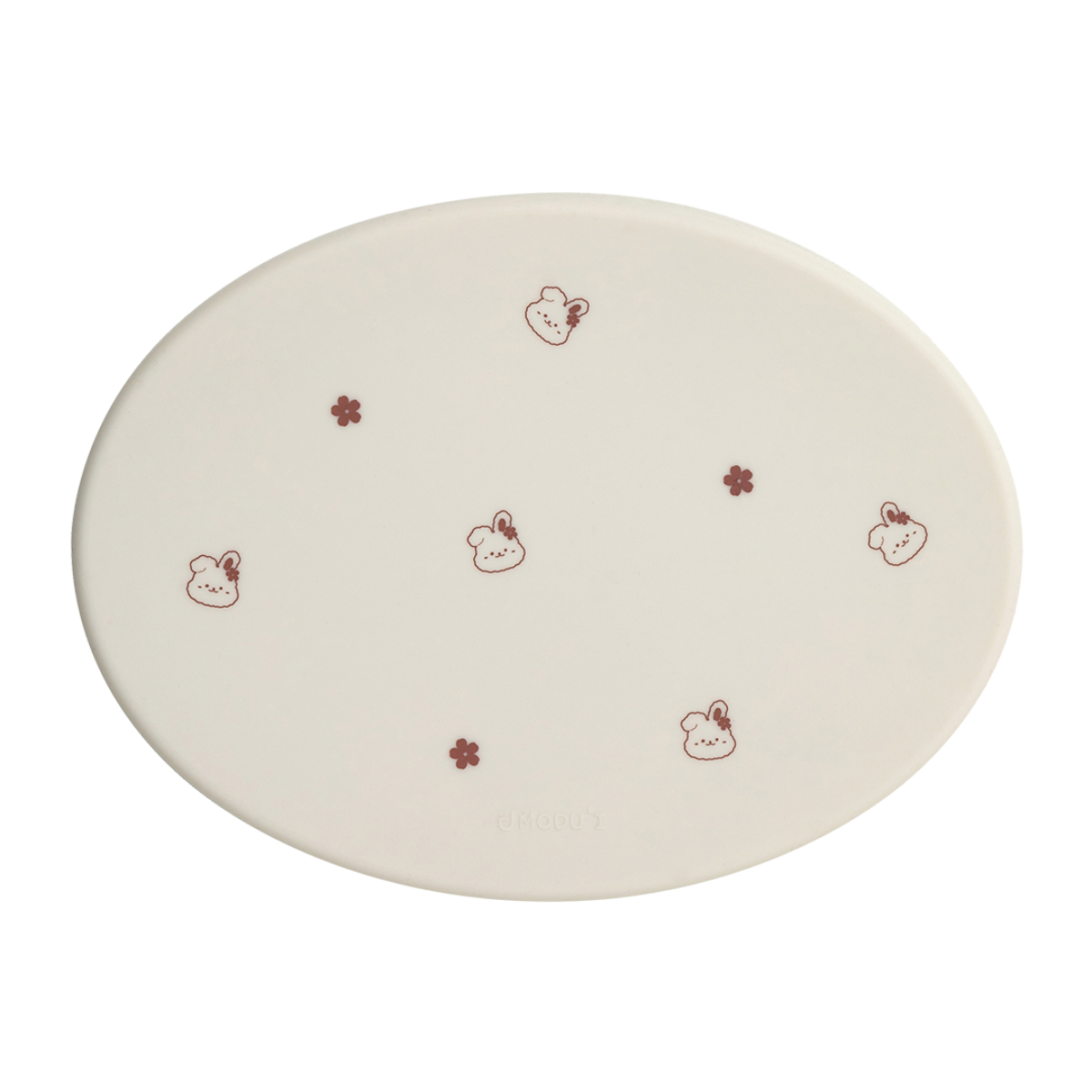 MODU'I Silicone Suction Plate Lid/Tray - Cream (with Rabbit)