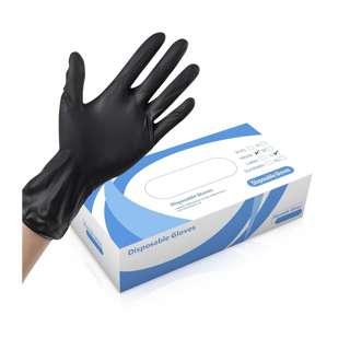 PAL Powder Free Disposable Nitrile Glove - L (Black)
