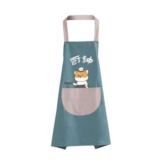 Sweet Home Corgi Waterproof Hand-wiping Apron - Blue