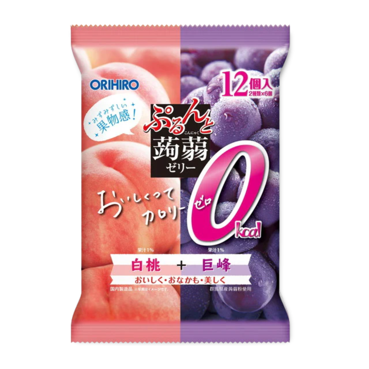 Orihiro Konjac Jelly - Peach + 0 cal Grape