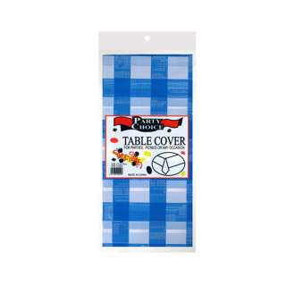 Disposable Tablecloth - Blue White Checkered