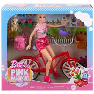 Barbie Pink Passport Holland Doll n Bike Playset