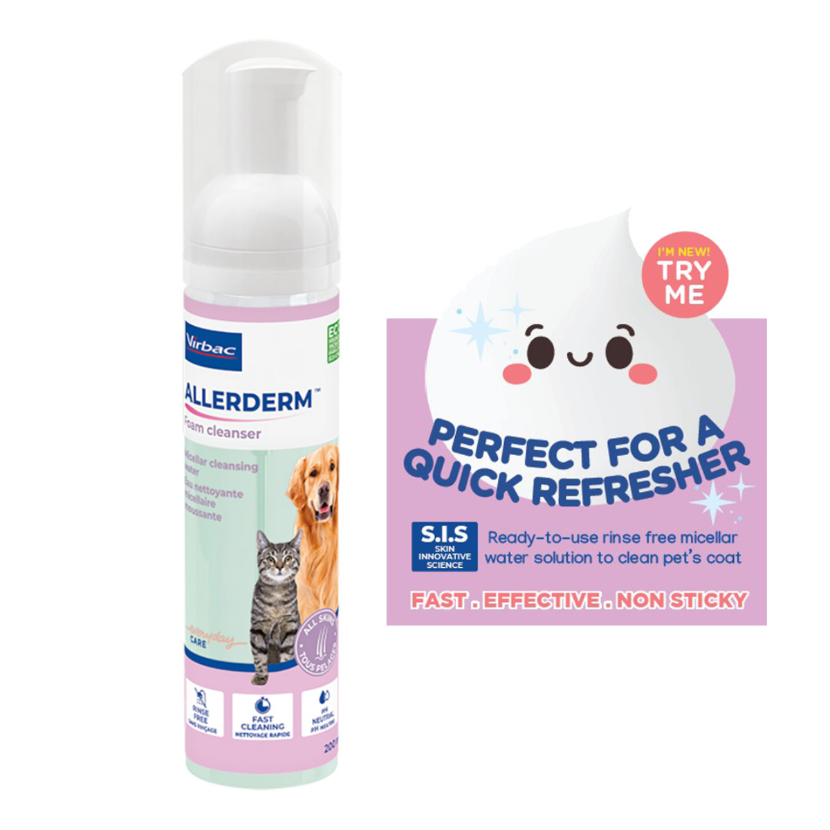 Virbac Foaming Cleanser for Cats and Dogs