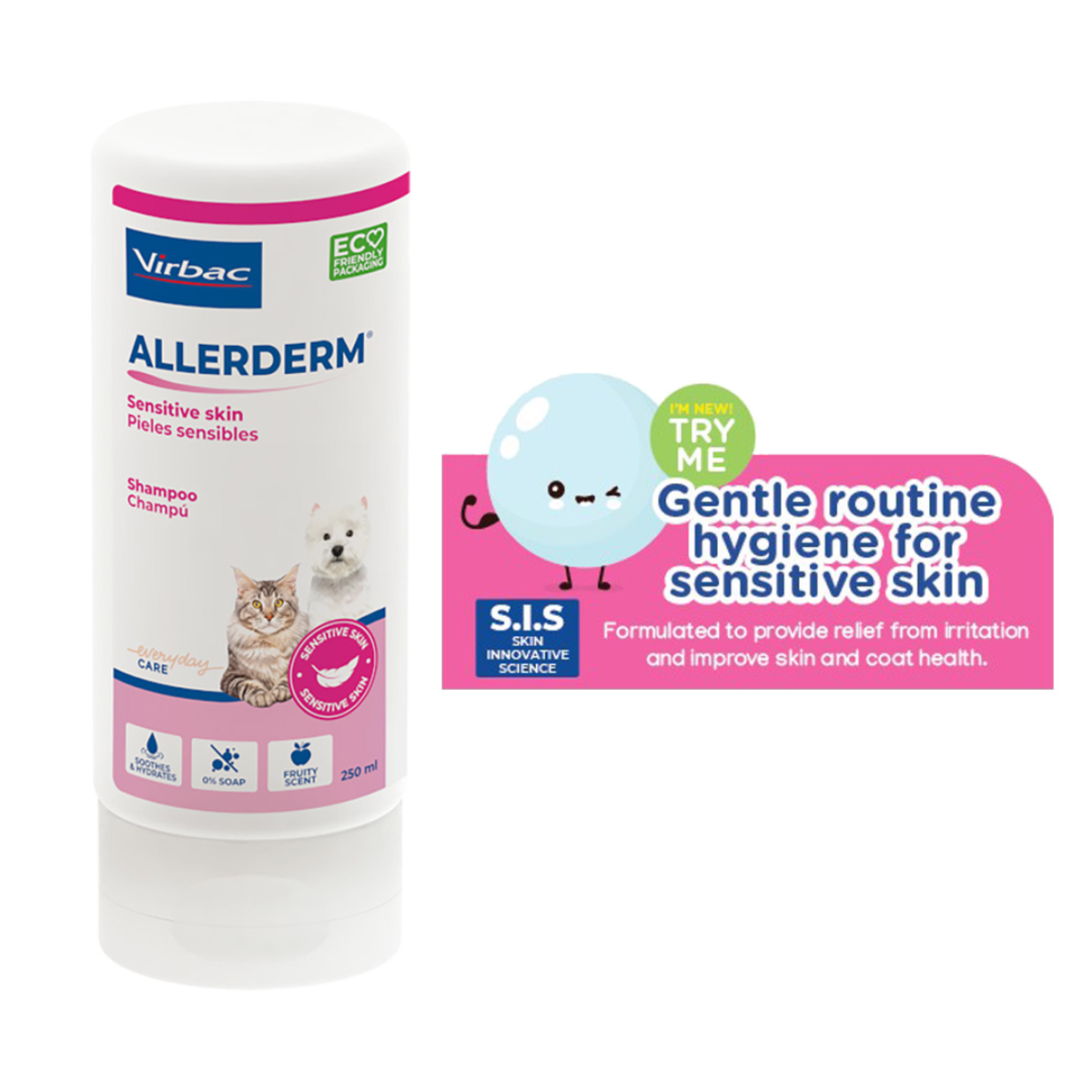 Virbac Allerderm Shampoo Sensitive Skin for Cats & Dogs