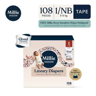 Millie Moon Luxury Tape Diaper - Newborn (Carton)
