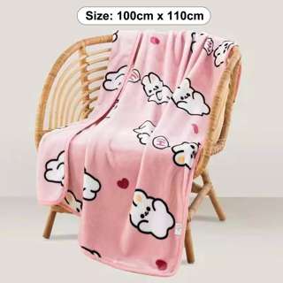 Sweet Home Cartoon Coral Fleece Blanket Baby Size-Pink Rabbit