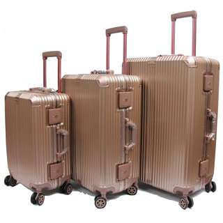 20+24+28in Polycarbonate Aluminium Frame Luggage - Rose Gold 20+24+28in Polycarbonate Aluminium Frame Luggage - Rose Gold