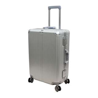 24 inch Medium Polycarbonate Aluminium Frame Luggage - Silver
