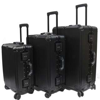 20+24+28in Polycarbonate Aluminium Frame Luggage - Black 20+24+28in Polycarbonate Aluminium Frame Luggage - Black