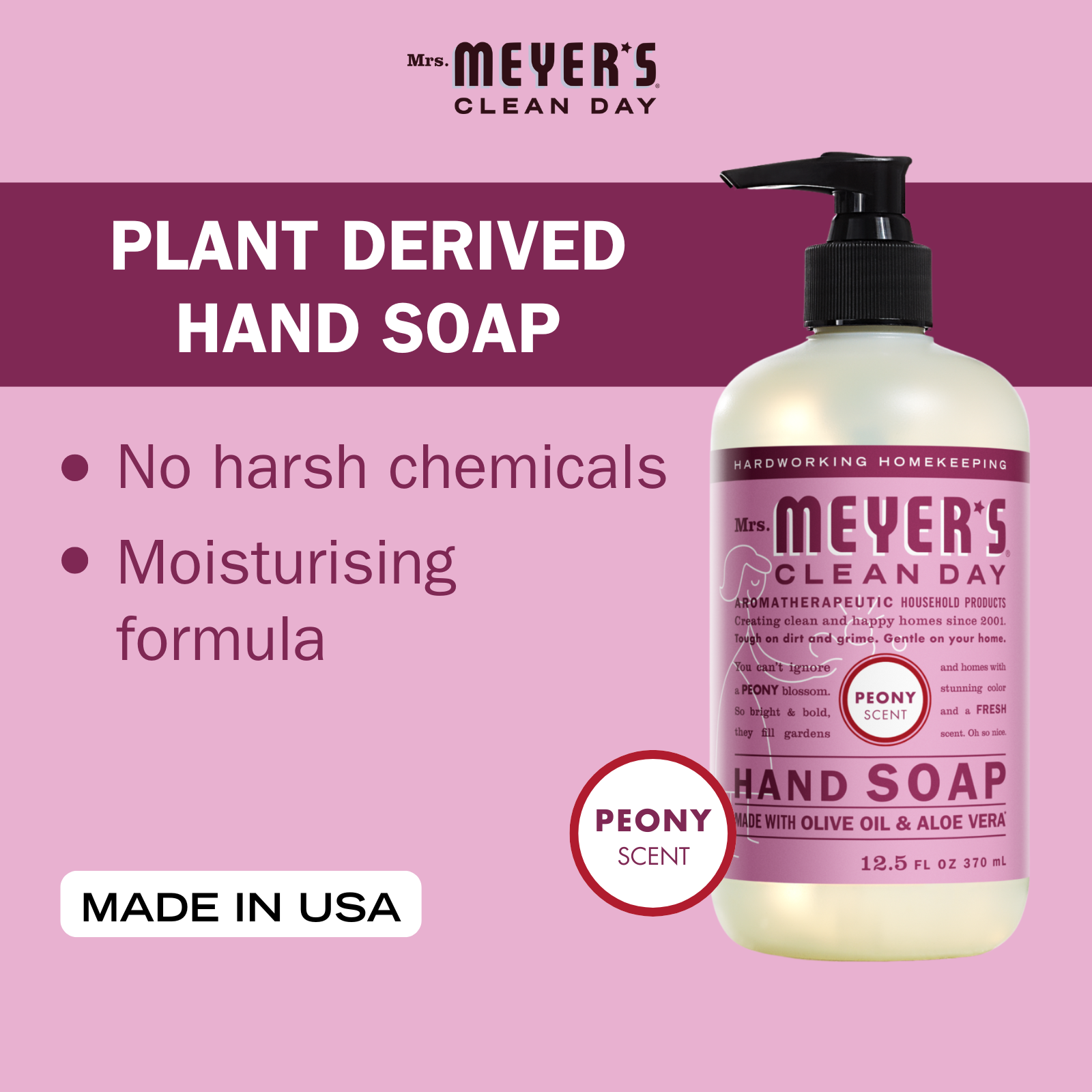 Mrs Meyers Liquid Hand Wash - Peony