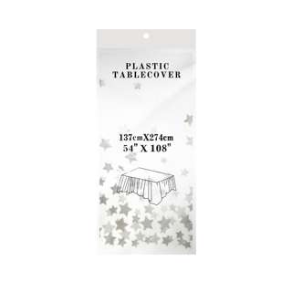 Wistech Home Disposable Tablecloth - Silver Stars