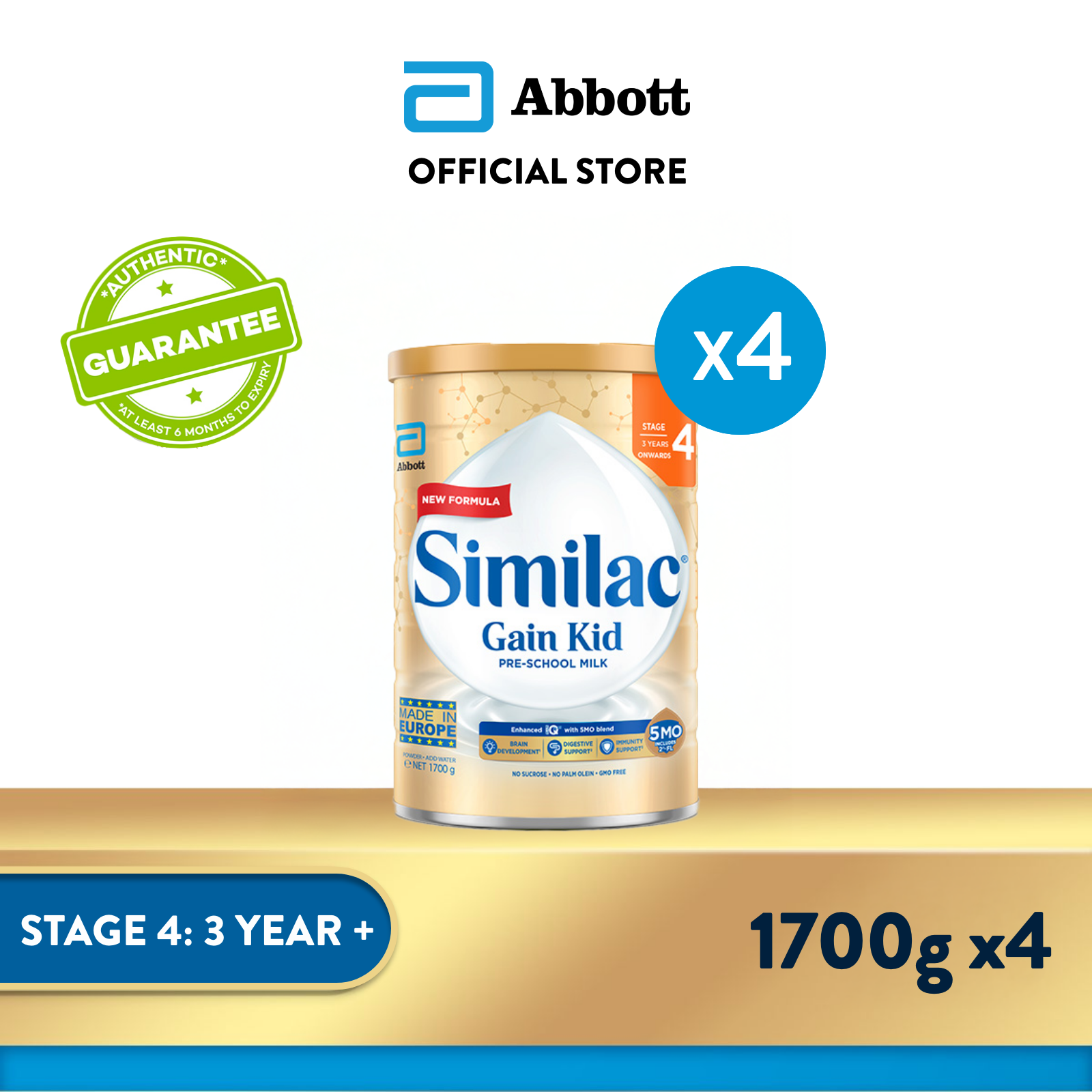 Similac Gain 5MO Stage 4 Kid Pre-school Milk (3years onwards)