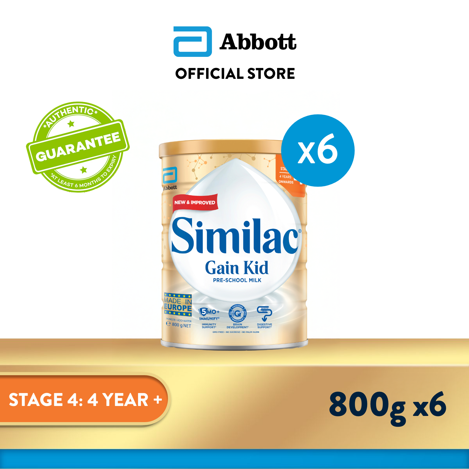 Similac Gain 5MO Stage 4 Kid Pre-school Milk (4years onwards)