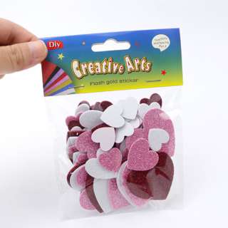 CozyNest Eva Stickers - 3-Heart Glitter CozyNest Eva Stickers - 3-Heart Glitter
