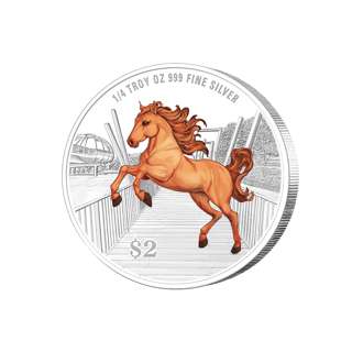2026 MAS SG Lunar Horse ¼ troy Silver Proof-Like Colour Coin