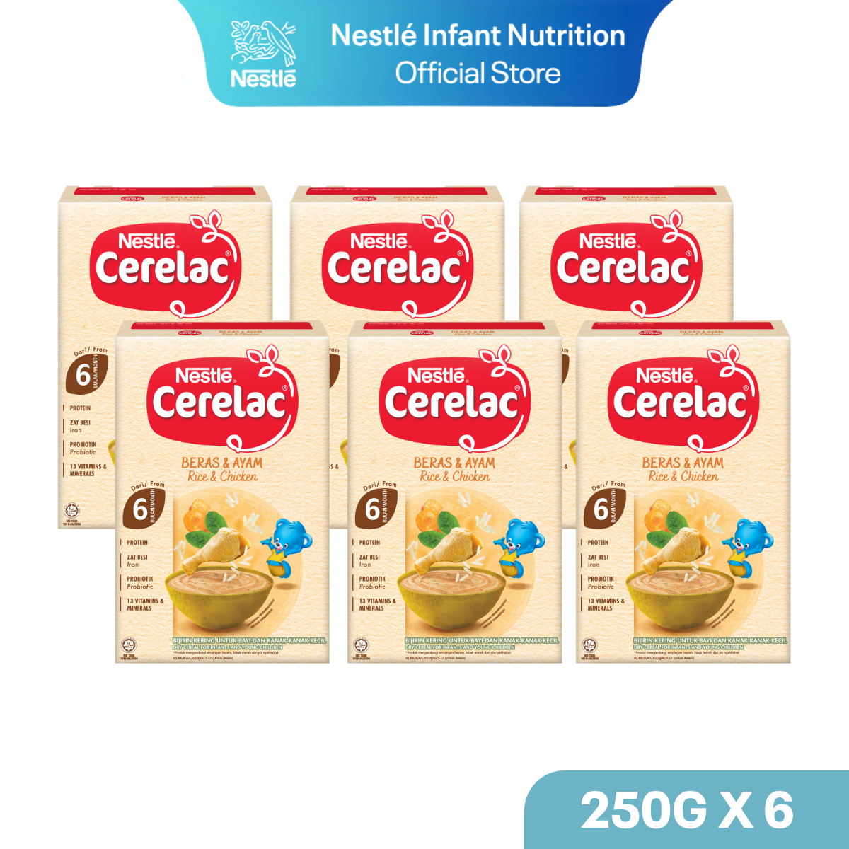 Cerelac Cereal - Rice & Chicken - From 6 Months Cerelac Cereal - Rice & Chicken - From 6 Months