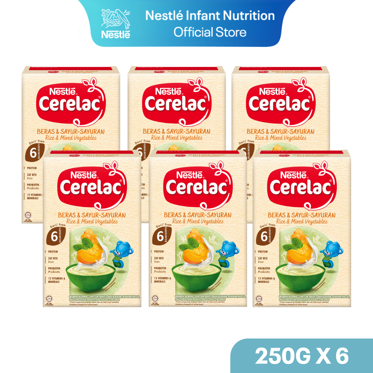 Cerelac Cereal - Rice & Mixed Vegetable - From 6 Months Cerelac Cereal - Rice & Mixed Vegetable - From 6 Months