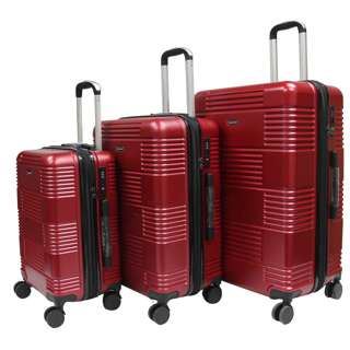 20+24+28in ABS+PC Antitheft Zipper Expandable Luggage - Red